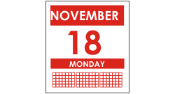 Illustration of calendar day 18 November
