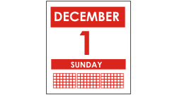 Illustration of calendar day 1 December