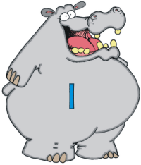 hippo with letter i