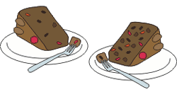 illustration two slices of cake on plate