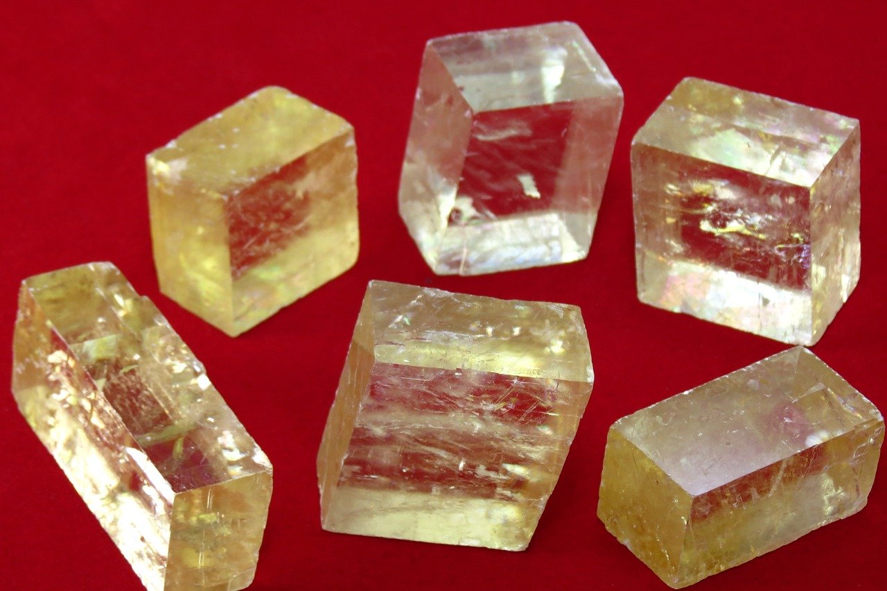 set of calcite minerals